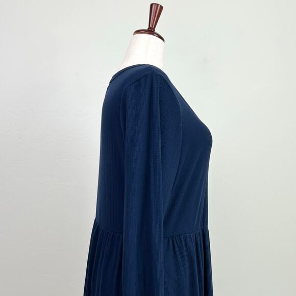 Torrid Mini Jersey Long Sleeve Blue V-Neck Shirtdress - Picture 5 of 11